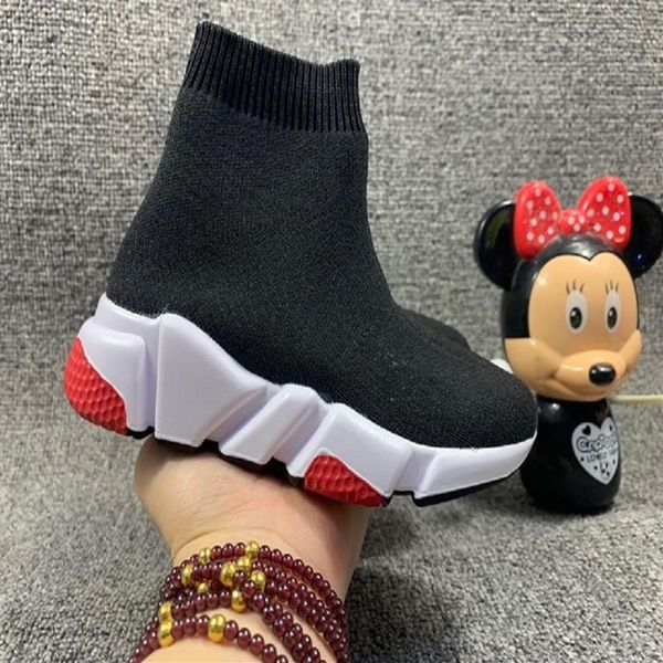 

kids speed trainer girl runner sneakers red triple black oreo fashion flat socks boots women shoes size 24-39260z