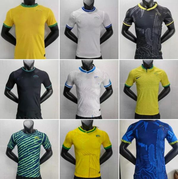 

player version 2022 brazils soccer jerseys richarlison g.jesus camiseta 22 23 coutinho firmino marquinhos casemiro brasil jersey men footbal, Black;yellow