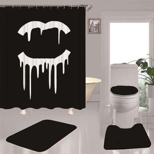 

designer print shower curtains sets hipster high-grade bathroom anti-peeping non-slip deodorant bath toilet mats298q