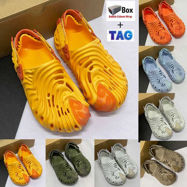 

fashion men women pollex clog sandals x salehe mans womans sandal slippers outdoor summer beach slides orange yellow cucumber crocodile, Black