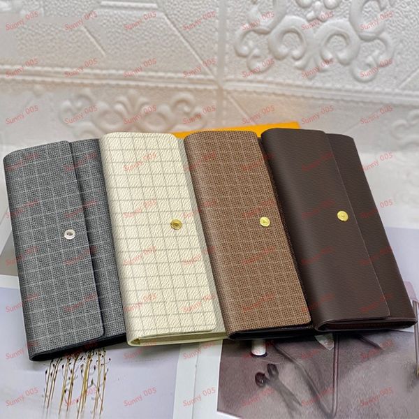 

designers wallets plaid printing flower long purse clutch bag buckle design fashion standard purses clip package business card holders, Red;black