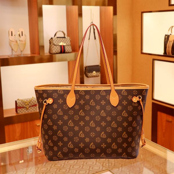 

6 colors lattice 2pcs set shopping bags women pu leather handbag ladies designer lady clutch purse retro shoulder personalized shippings