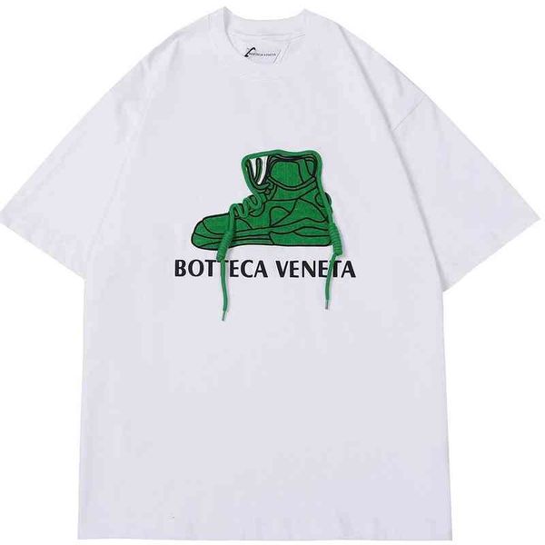 

t shirt fshion bv's designer shirts bottega ven 22s and new fashion br bv green patch shoes printed round neck loose short sleeve t-shi, White;black