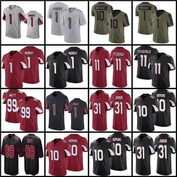 

2022 football jerseys kyler murray jj watt deandre hopkins larry fitzgerald budda baker pat tillman zaven collins chandler jones david stitc, Black;red