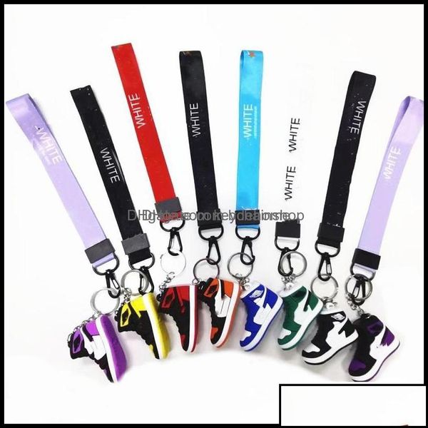 

keychains keychains fashion accessories 2pcs/sets designer sile 3d sneaker white keychain men women key ring shoes bag c otebh, Silver
