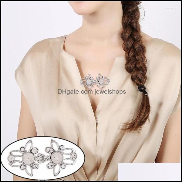 

pins brooches brooches sweater cardigan clip duck-mouth clips flexible hollow out pin brooch shawl shirt collar buckles drop deliver dh0ro, Gray