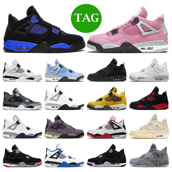 

sneakers men basketball shoes 4s jumpman j4 military black cat university blue red thunder canvas sail cool grey cactus jack women outdoor