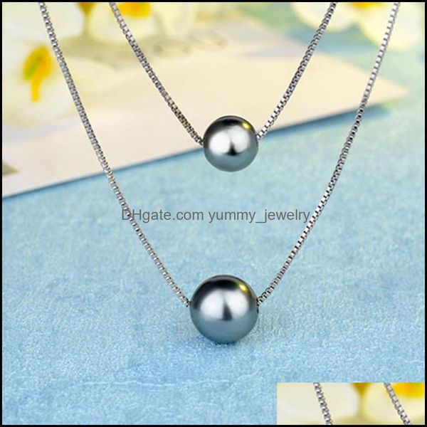

pendant necklaces pendant necklaces 2021 sier color jewelry fashion pearl double-layer integration female personality ne yummyjewelry dhw4p, Silver