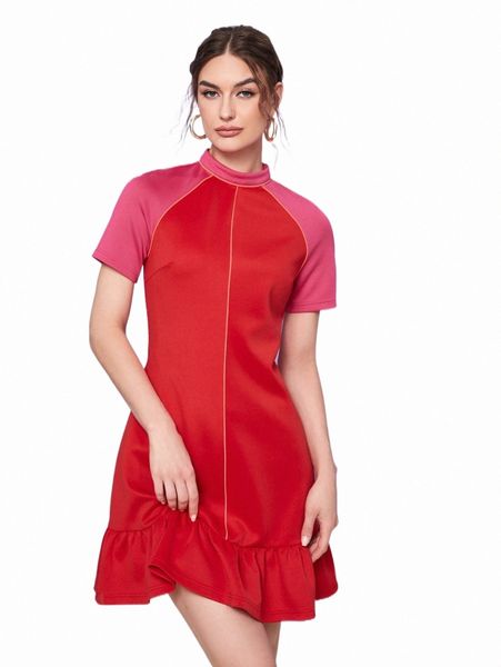 

casual dresses x ttadahh raglan sleeve mock neck dress c6au#, Black;gray