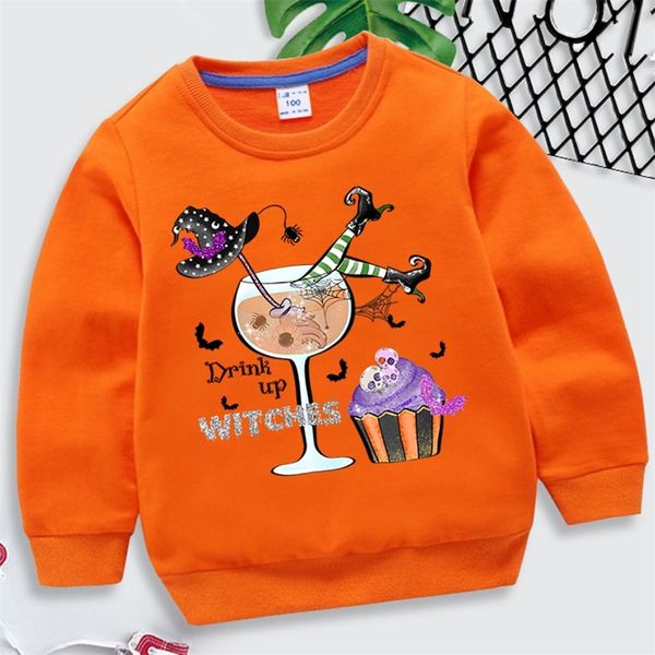 

special occasions children clothing cute halloween-witch sweatshirt boys cartoon harajuku casual girls pullover hoodies student clothes 220, Blue