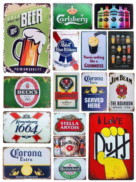 

metal painting vintage beer whiskey metal tin signs plaque bar poster home wall decor man cave pub tavern decorative plates t220829