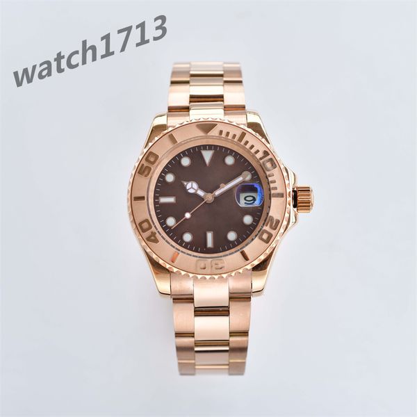 

mens watchs designer watches luxury watch movement watches 2813 automatic mechanical 904l stainless steel sapphire folding buckle moissanite, Slivery;brown