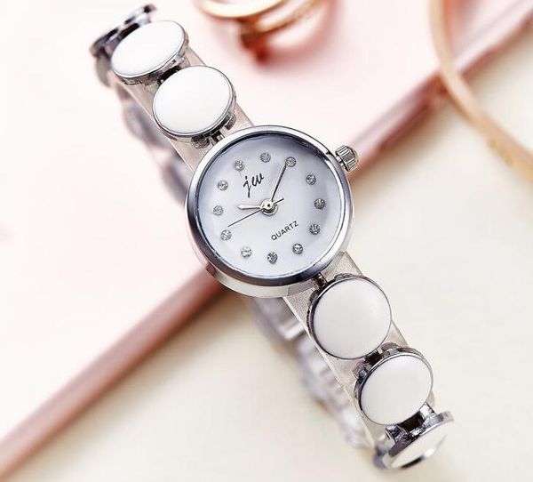 

luxury chain bracelet watch crystal imitation ceramic dress wristwatches clock ladies casual quartz wristwatches, Slivery;golden