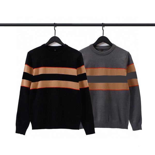 

leisure striped designer men sweaters autumn winter warm pullovers round neck knitted sweatshirts outdoor male sweater, White;black