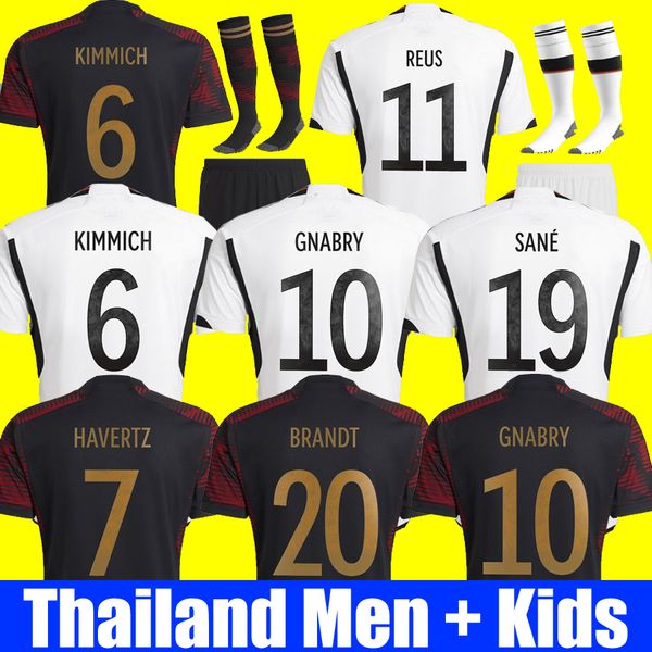 

fans tees 2022 gnabry werner soccer jersey fans kroos draxler reus hummels muller gotze world cup football shirt germanies men kids kit 22, Black