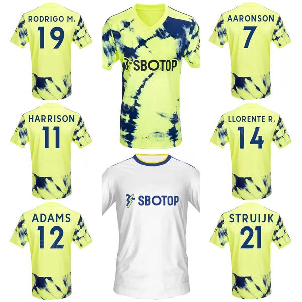 

22-23 leeds soccer united 23 luis sinisterra jerseys 9 patrick bamford 11 jack harrison 14 diego llorente 7 brenden aaronson football shirt, Black;yellow