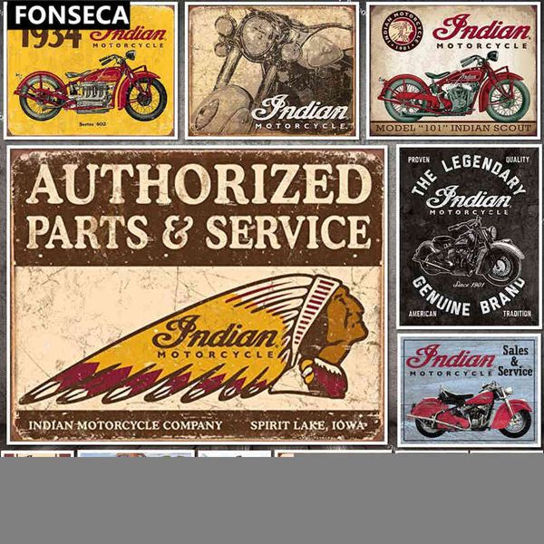 

metal painting traditional indian motor tin sign ic vintage motorcycle club garage art decor iron plate paintings bar cafe metal plaques t22