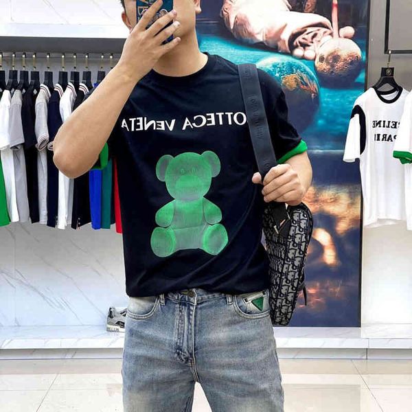 

designer t shirts bv's high level bottega ven bv direct spray printing cartoon bear short sleeve t-shirt men's and women's, White;black