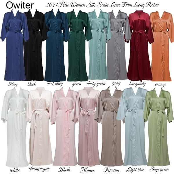 

women's robe owiter satin chiffon s bridesmaid s bride women wedding long bathrobe white 220830