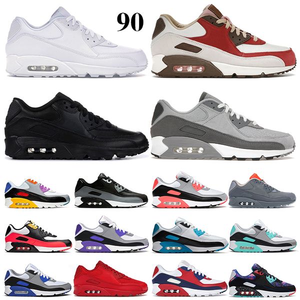

90 og men wmen running shoes light smoke grey triple white black metallic gold unc swingman total orange infrared bred mens trainers sport s