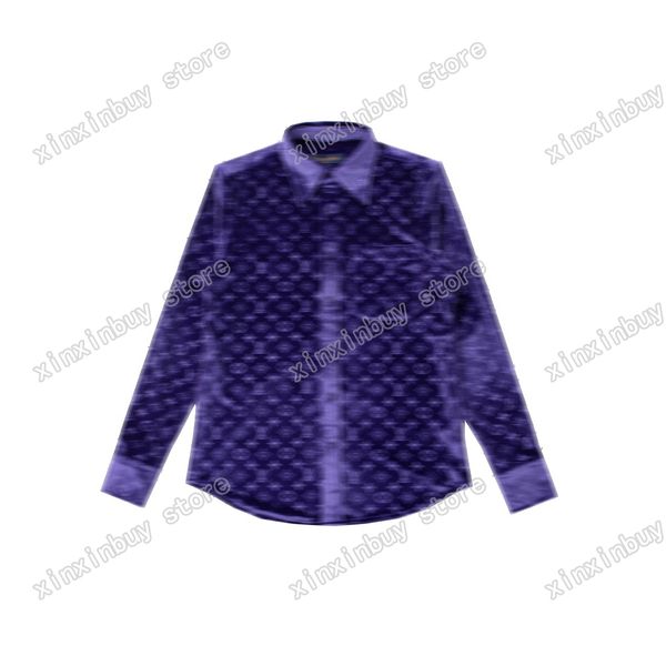 

xinxinbuy men women designers tee shirts velvet fabric long sleeve streetwear white black blue purple xs-2xl, Black;brown