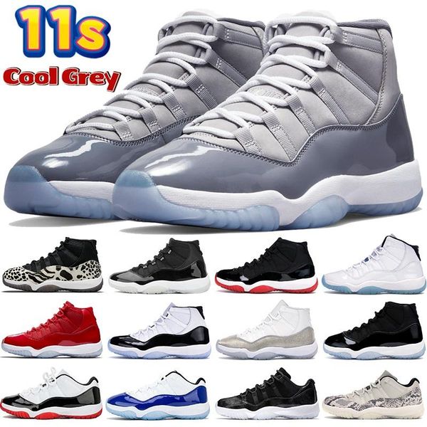 

shoecool grey 11 11s men basketball shoes 25 anniversary white concord bred citrus legend blue metallic silver university blue women sneaker, Black