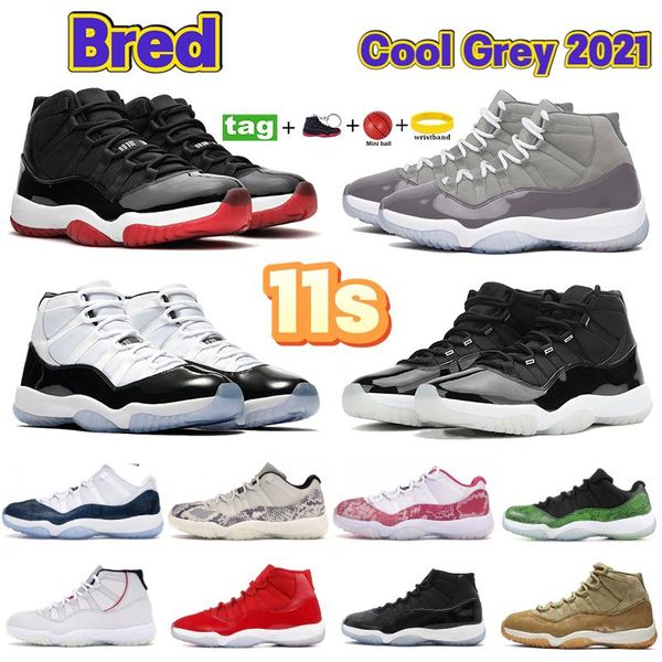 

2022 cool grey mens basketball shoes jumpman 11s concord bred pure violet space jam cap and gown 11 72-10 low win like 82 96 legend blue ros
