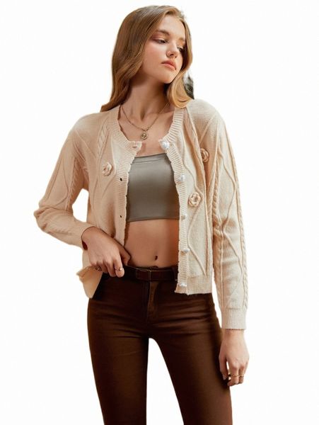 

women's sweaters mod appliques cable knit cardigan e1hg#, White;black