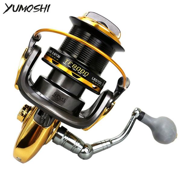 

yumoshi sea fishing reel 12bb 1rb surfcasting fishing reel long distant wheel for saltwater 8000 11000 series drag fishing reel276l