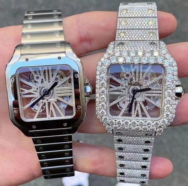 

luxury watches mens watch designer watches movement watches men moissanite watch iced out watch diamond watch montre automatic mechanical wa, Slivery;brown