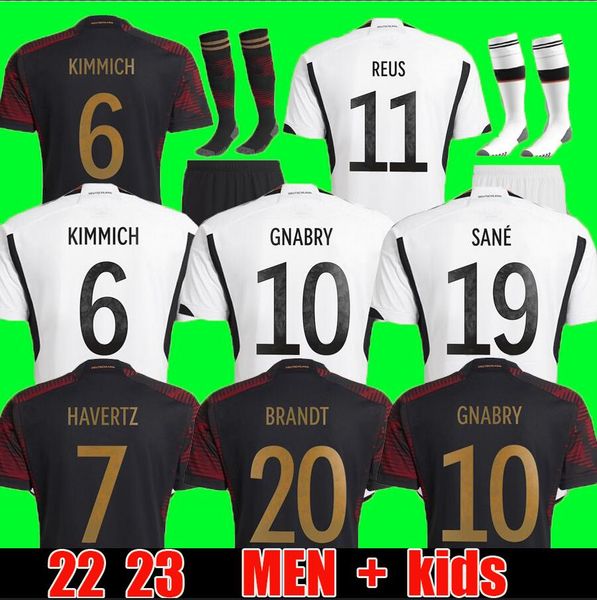 

2022 soccer jerseys germanys hummels kroos werner muller boys set football shirt t gotze sanea khedira reus german 22 23 men kids kit women, Black;yellow