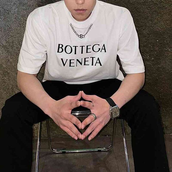 

designer t shirt botteg ven shirt 22 latest high bv high-grade green chain printed men's and women's short sleeve t-shirt high lev, White;black