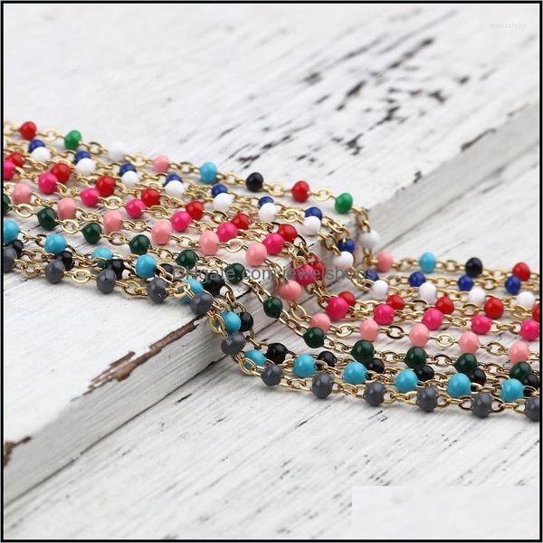 

anklets anklets fashion anklet enamel foot mticolor stainless steel ankle bracelets women trendy leg link diy bead chain jewelry acce dh0oc, Red;blue