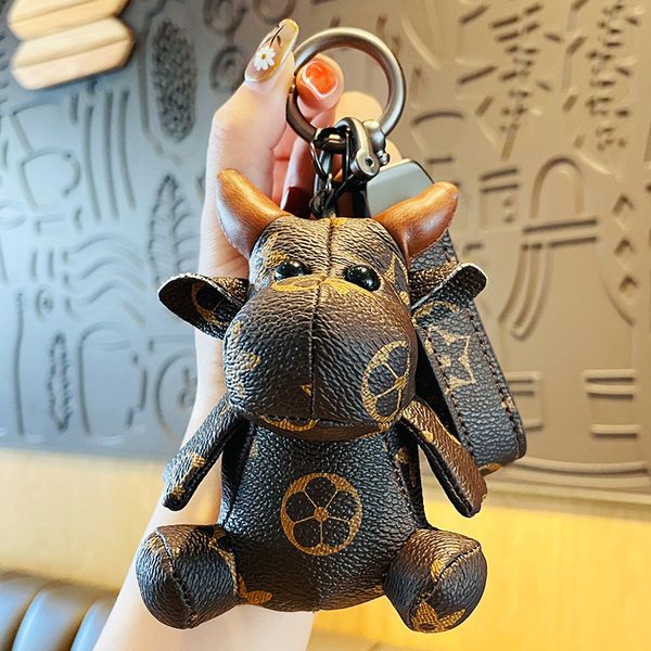 

party favor fashion trend leather pattern key chain series cute creative pendant female schoolbag pendant