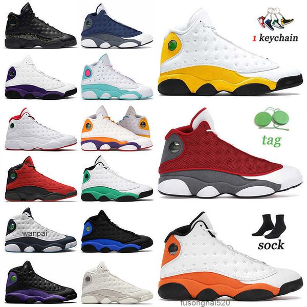 

quality jumpman 13 13s basketball shoes university gold red flint starfish soar green court purple playground hyper royal obsidian men air, Black