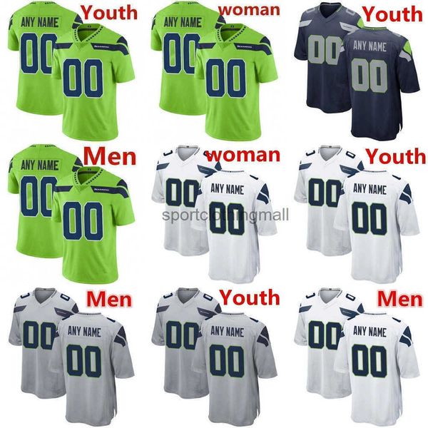 

custom seahhawks football jersey men women youth russell wilson dk metcalf jamal adams bobby wagner tyler lockett america football jerseys, Black