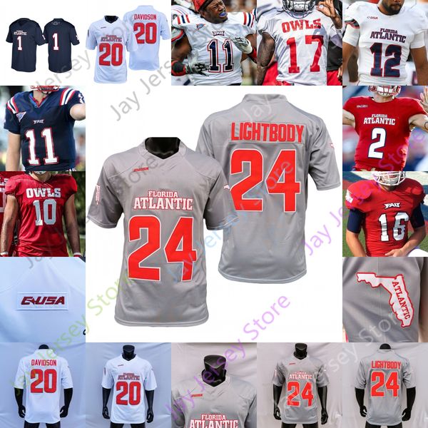 

florida atlantic owls fau football jersey ncaa college n'kosi perry larry mccammon eddie williams jayden williams devin singletary scot, Black;red