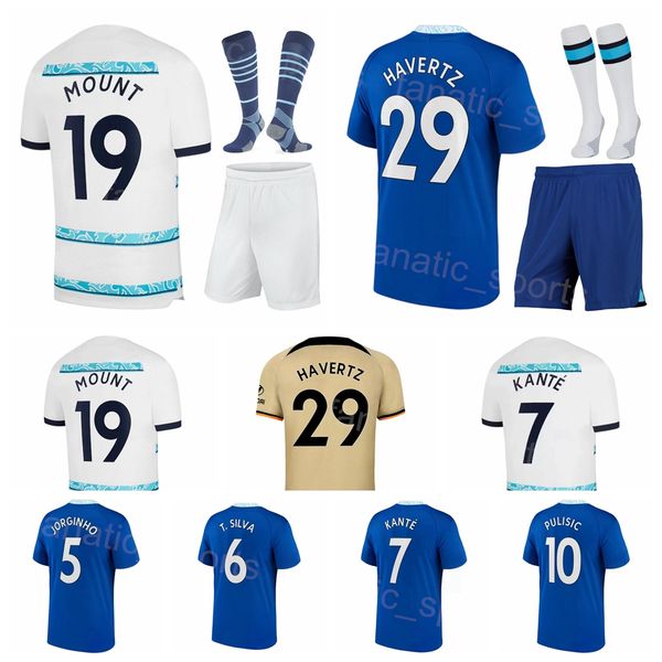 

club kids man mount soccer jersey set azpilicueta koulibaly james havertz sterling silva jorginho pulisic kante mendy football kits custom n, Black