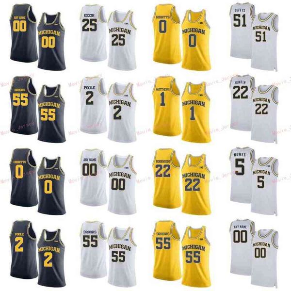 

college basketball wears stitched custom 24 baird 3 zavier simpson 32 luke wilson 44 jaron faulds michigan wolverines college men women yout, Black