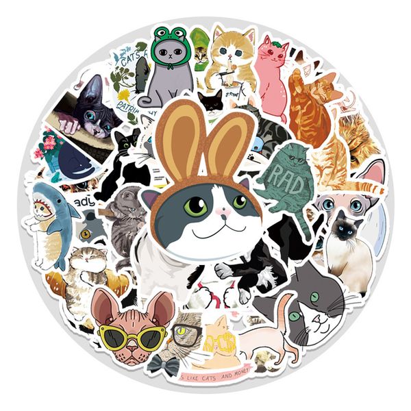 

outdoor games waterproof 10/30/50pcs cute cat cartoon stickers decal guitar lapphone fridge water bottle stationery animal sticker for kids