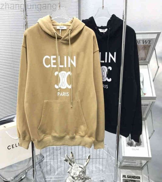 

22sss fashion designer celi hoodie autumn french street plush hooded sweater for men and women trend 5xl, Black
