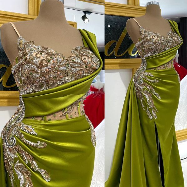 

2022 arabic aso ebi mermaid luxurious prom dresses beaded crystals evening formal party second reception birthday engagement gowns dress zj7, Black