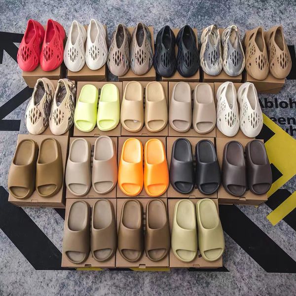 

slippers designer slides mens womens slippers fashion summer cool enflame orange desert sand bone earth brown resin pure men shoes ourdoor b, Black
