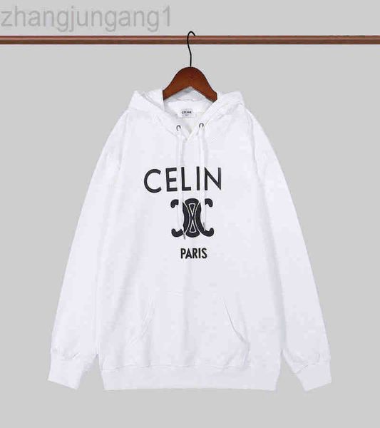 

22sss fashion designer celi hoodie autumn french street plush hooded sweater for men and women white 5xl, Black