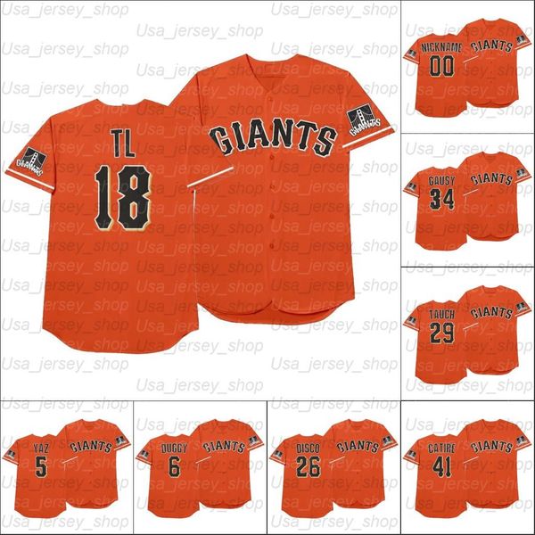 

baseball jersey2021 players' weekend san francisco buster posey jersey 1 kevin pillar mike yastrzemski 10 evan longoria 9 brandon belt, Black