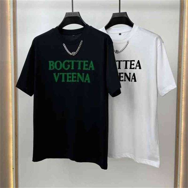 

fshion t shirt bv's designer shirts bottega ven 2022 new product bv tide brand letter printing men's trend versatile high-end roun, White;black