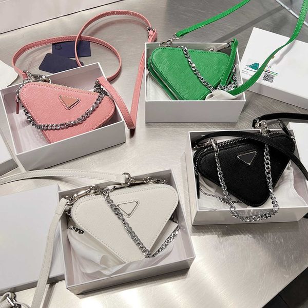 

designers bags women shoulder handbags luxurys chain crossbody bag mini wallet cute exquisite triangle bag summer leisure versatile 4 colors