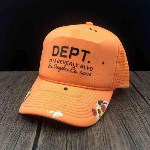 

selling gary dept hat summer graffiti mesh breathable baseball cap designer hip hop punk style men and women sunhat fashion accessorie287o, Blue;gray