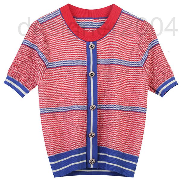 

women's sweaters designer early spring 2022 new color contrast stripe single breasted temperament british style slim fit round neck sho, White;black