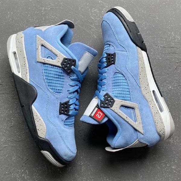 

with box university blue 4s mens basketball shoes high og unc ct8527 -400 tech grey white black 4 men women trainers sports sneakers we274l